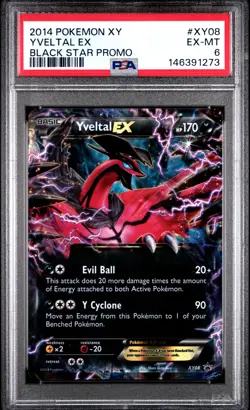 2014 POKEMON XY BLACK STAR PROMO #XY08 YVELTAL EX PSA 6 - Image 1