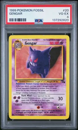 1999 POKEMON FOSSIL #20 GENGAR PSA 4 - Image 1