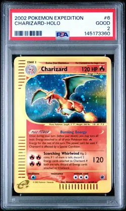 2002 POKEMON EXPEDITION #6 CHARIZARD-HOLO PSA 2 - Image 1