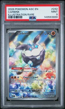 2026 POKEMON ASC EN-ASCENDED HEROES ILLUSTRATION RARE #242 CARBINK PSA 9 - Image 1