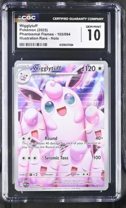 Wigglytuff *CGC 10* Illustration Rare *Phantasmal Flames* #105 * Pokemon - Image 1