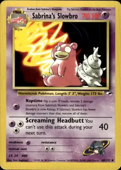 Pokemon Gym Heroes #060/132 Sabrina's Slowbro Uncommon Moderately played - Image 1