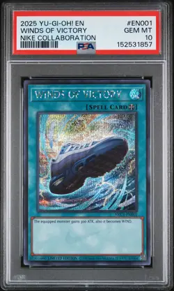 2025 YU-GI-OH! NIKE COLLABORATION #EN001 WINDS OF VICTORY PSA 10 - Image 1