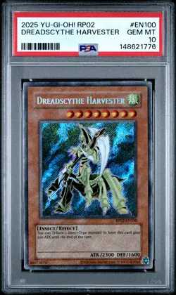 2025 YU-GI-OH! RP02-RETRO PACK 2 #EN100 DREADSCYTHE HARVESTER PSA 10 - Image 1