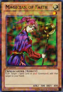 Yugioh! HP Magician of Faith - BP02-EN005 - Mosaic Rare - 1st Edition Heavily Pl - Image 1
