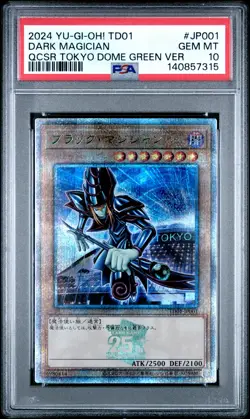 2024 QUARTER CENTURY SECRET RARE TOKYO DOME GREEN VERSION DARK MAGICIAN PSA 10 - Image 1