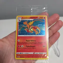 Pokemon SWSH075 Charizard Promo Holo Card Special Delivery Sealed SWIRL - Image 5