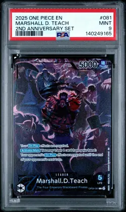 2025 ONE PIECE ENGLISH VERSION 2ND ANNIVERSARY SET #081 MARSHALL D. TEACH PSA 9 - Image 1
