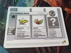 Bug maniac irvin 2003 Pokemon Game Boy Advance GBA Battle E Reader Card RARE - Image 2