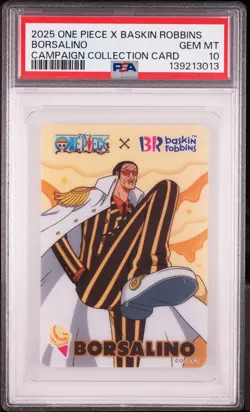 2025 ONE PIECE X BASKIN ROBBINS ONE PIECE CAMPAIGN COLLECTION BORSALINO PSA 10 - Image 1