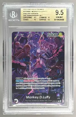 Monkey D. Luffy 2025 One Piece 2nd Anniversary Promo #OP09-061 BGS 9.5 - Image 1