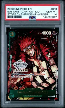 2023 ONE PIECE PROMOS STORE CHAMPIONSHIP-WINNER EUSTASS "CAPTAIN" KID PSA 10 - Image 1