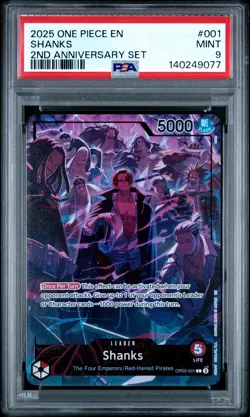 2025 ONE PIECE ENGLISH VERSION 2ND ANNIVERSARY SET #001 SHANKS PSA 9 - Image 1