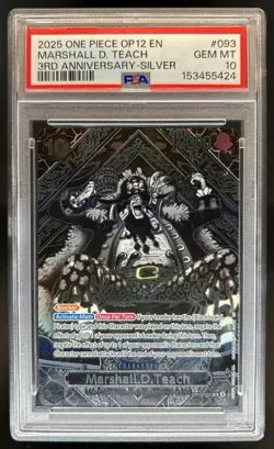 2025 One Piece 3rd Anniversary Marshall D Teach Silver #OP09-093 PSA 10 GEM MINT - Image 1