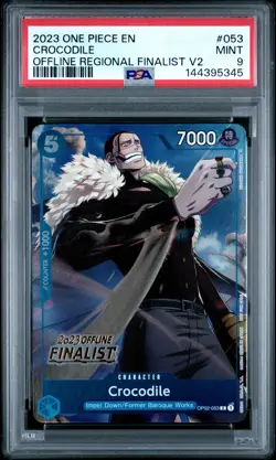 2023 ONE PIECE PROMOS OFFLINE REGIONAL FINALIST VOL.2 #053 CROCODILE PSA 9 - Image 1