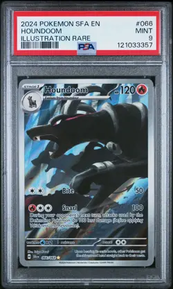 2024 POKEMON SFA EN-SHROUDED FABLE ILLUSTRATION RARE #066 HOUNDOOM PSA 9 - Image 1