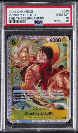 2024 ONE PIECE ULTRA DECK ST13-THE THREE BROTHERS #015 MONKEY D. LUFFY PSA 10 - Image 1