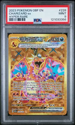 2023 POKEMON OBF EN-OBSIDIAN FLAMES HYPER RARE #228 CHARIZARD EX PSA 9 - Image 1
