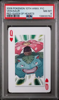 2006 POKEMON CENTER 10TH ANNIVERSARY PLAYING CARDS RED DECK VENUSAUR PSA 8 - Image 1