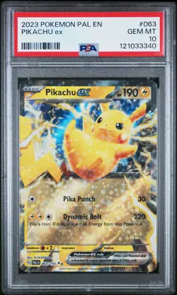 2023 POKEMON PAL EN-PALDEA EVOLVED #063 PIKACHU EX PSA 10 - Image 1