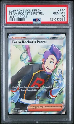 2025 Pokemon Dri En-Destined Rivals #226 Team Rocket'S Petrel Ultra Rare PSA 10 - Image 1