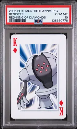 2006 POKEMON CENTER 10TH ANNIVERSARY PLAYING CARDS RED DECK REGISTEEL PSA 10 - Image 1
