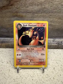 Pokemon Dark Charizard Holo Rare TCG Card 4/82 - Swirl - Image 1