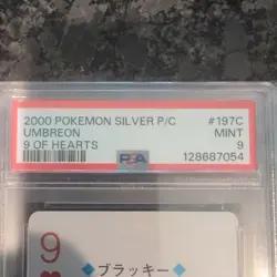 UMBREON PSA 9 Pokemon Silver Version Playing Card 9 OF HEARTS 197 Poker Low Pop - Image 2