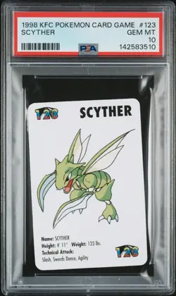 1998 KFC POKEMON CARD GAME #123 SCYTHER PSA 10 - Image 1
