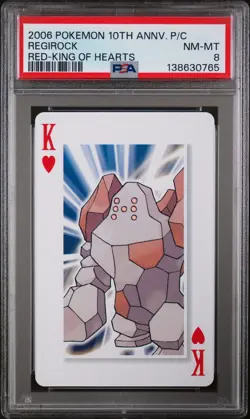 2006 POKEMON CENTER 10TH ANNIVERSARY PLAYING CARDS RED DECK REGIROCK PSA 8 - Image 1