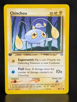 CHINCHOU 55/111 2000 NEO GENESIS SET POKEMON CARD 1st EDITION - Image 1