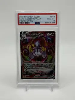 Pokemon Card Sword & Shield Fusion Strike Chandelure VMAX PSA 10 - Image 1