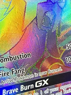 Pokemon Entei GX TCG Shining Legends Holo Card 74/73 Rainbow Secret Rare - Image 3