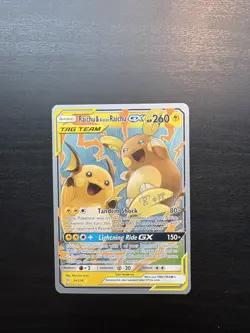 Pokemon GX Raichu and Alolan Raichu Card 54/236 Alolan Raichu GX World Champions - Image 1