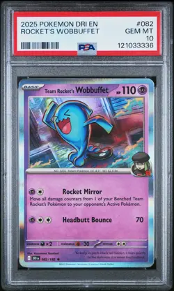 2025 Pokemon Dri En-Destined Rivals #082 Rocket'S Wobbuffet RARE PSA 10 - Image 1