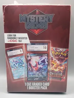 Pokemon TCG Mystery Gems Box-1 CGC Graded Card + 1 Booster Pack-New/Sealed - Image 1