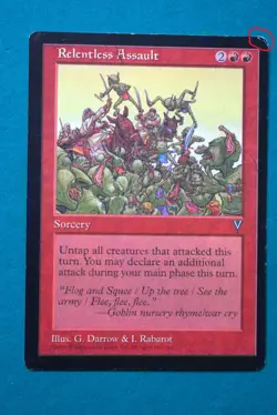 Relentless Assault - MTG - Visions - Lightly Played but DAMAGED (SEE PICS) - Mag - Image 1