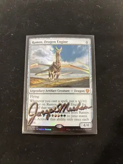 Ramos, Dragon Engine Foil Shadow Signed Gold And Black By Artist Joseph Meehan - Image 1