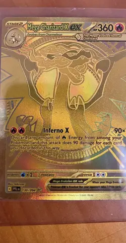 Pokemon Mega Charizard X Ex 130/094 Phantasmal Flames Holo Mega Rare 360 HP - Image 1