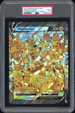 2021 POKEMON SWSH CELEBRATIONS COLLECTION-JUMBO PIKACHU V-UNION PSA 9 - Image 1