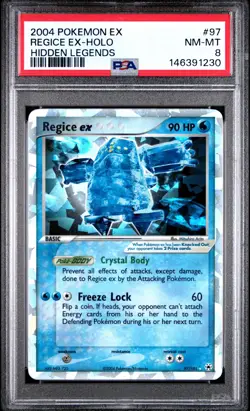 2004 POKEMON EX HIDDEN LEGENDS #97 REGICE EX-HOLO PSA 8 - Image 1