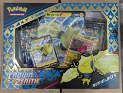 Pokemon Crown Zenith Regieleki V Collection Box Sealed 4 Packs Promo Card TCG - Image 1