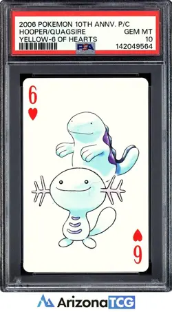 Pokemon 2006 Wooper/Quagsire 6 Of Hearts 10th Anniversary Playing Cards PSA 10 - Image 1
