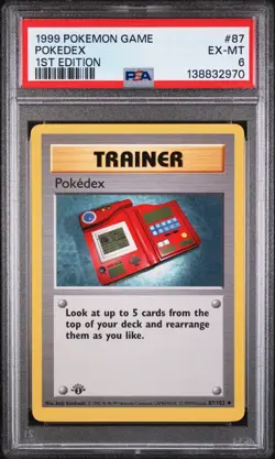 1999 POKEMON BASE SET 1ST EDITION #87 POKEDEX PSA 6 - Image 1