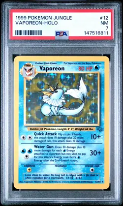 1999 POKEMON JUNGLE #12 VAPOREON-HOLO PSA 7 - Image 1