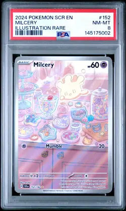 2024 POKEMON SCR EN-STELLAR CROWN ILLUSTRATION RARE #152 MILCERY PSA 8 - Image 1