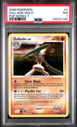 2008 POKEMON POP SERIES 7 #2 GALLADE-HOLO PSA 7 - Image 1