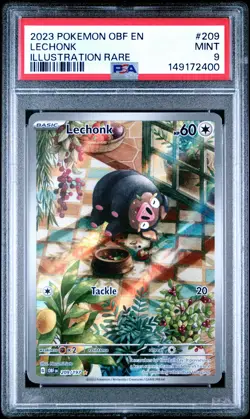2023 POKEMON OBF EN-OBSIDIAN FLAMES ILLUSTRATION RARE #209 LECHONK PSA 9 - Image 1