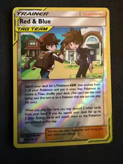 POKEMON RED & BLUE 202/236 REVERSE HOLO COSMIC ECLIPSE TAG TEAM LP - Image 1