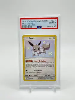Pokemon Hidden Fates Eevee Baby Shiny Holo PSA 10 - Image 1